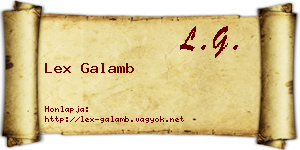Lex Galamb névjegykártya